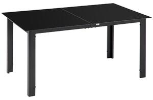 Outsunny Masă de Grădină cu Blat din Sticlă Temperată 150x90 cm pentru 6 Persoane, Masă de Luat Prânzul din Aluminiu pentru Exterior, Patio, Terasă, Balcon, Negru | Aosom Romania