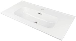 Deante Tubo, chiuveta incorporabila ceramica 80x38,5x16 cm, alb lucios, DEA-CTU_6U8M