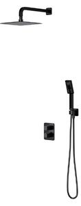Set de dus incastrat, Omnires PARMA, cu termostat, negru mat