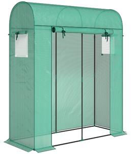Outsunny Sera de Balcon cu Ușă și Ferestre Rulante, Sera pentru Grădină cu Structură din Oțel și Acoperiș PE, pentru Plante, Legume, Flori, Fructe, Anti UV, 170x68x200 cm, Verde | Aosom Romania
