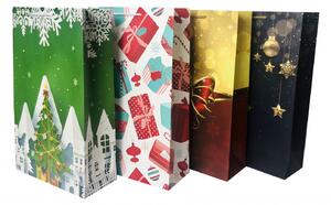 Set 8 pungi de cadou mari cu modele variate Craciun