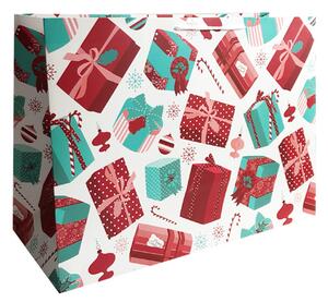 SET10 pungi de cadou XXL cu model cadouri de Craciun