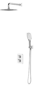 Set de dus incastrat, Omnires PARMA, cu termostat, crom-alb lucios