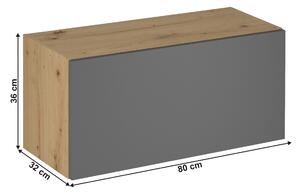 Dulap superior de bucătărie G80K Langari (stejar artisan + gri mat). 1016908