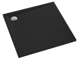 Cadita de dus, Omnires STONE, compozit, 80 x 80 cm, negru mat