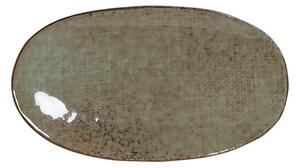 Platou oval Pebble din ceramica turcoaz 28x17 cm