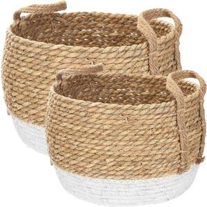 Tutumi Tutumi, set coșuri naturale Boho 2 buc YT21B-34, alb-maro, HOM-02809