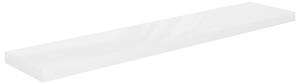 Raft de perete suspendat, alb extralucios, 120x23,5x3,8 cm, MDF