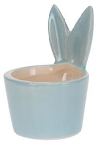 Suport pentru ou Bunny din ceramica albastra 7 cm