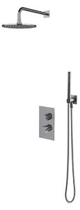 Set de dus incastrat Omnires CONTOUR, cu termostat, crom lucios