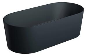 Cada freestanding, Omnires OVO M+ , 160 x 75 cm, negru mat lava