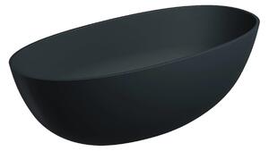 Cada freestanding, Omnires SHELL M+, 160 x 75 cm, negru mat lava