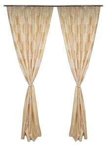 Set draperii tafta baroc ivory, 2x100x250 cm