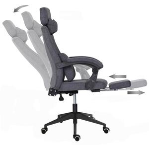 Scaun de birou rotativ cu tetiera si suport pentru picioare-gri inchis