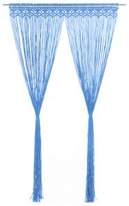 Perdea macrame, albastru, 140 x 240 cm, bumbac