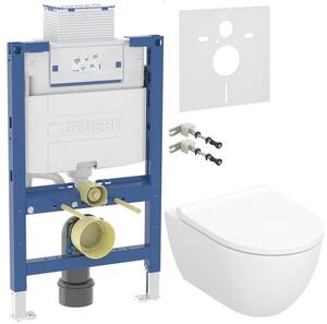 Set vas WC cu capac soft-close Geberit Acanto 502.774.00.8, cadru încastrat Geberit Duofix 111.003.00.2, 111.815.00.1, 156.050.00.1