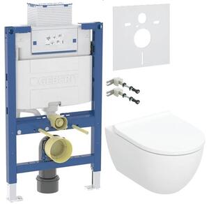 Set vas WC cu capac soft-close Geberit Acanto 502.774.00.1, cadru încastrat Geberit Duofix 111.003.00.2, 111.815.00.1, 156.050.00.1