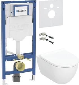 Set vas WC cu capac soft-close Geberit Acanto 502.774.00.1, cadru încastrat Geberit Duofix 111.320.00.6, 111.815.00.1, 156.050.00.1