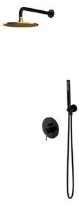 Set de dus incastrat Omnires Y, negru semi-mat / auriu lucios