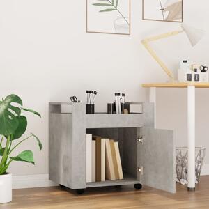 Cărucior de birou, gri beton, 60x45x60 cm, lemn prelucrat