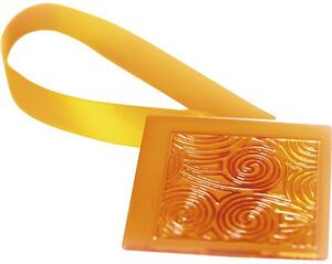 Magnet decorativ Square pentru perdea - cu panglică de fixare, orange