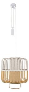 Lustră Pendul Forestier, Bamboo, reglabil, Alb, Sala de mese, Bamboo, Design