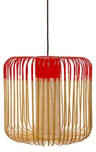 Lustră Pendul Forestier, Bamboo, reglabil, Roșu, Sala de mese, Bamboo, Design