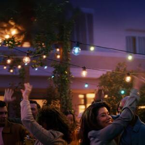 Philips Hue ghirlandă luminoasă LED Festavia Globe 14 m 20 flg. IP65, reglabil, Negru, Metal, Modern