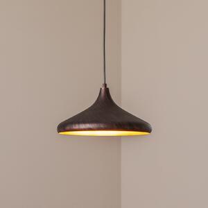 Opviq Lampă suspendată Barek, negru/auriu, Ø 34 cm, metal, E27, reglabil, Negru, Camera de zi / sufragerie, Metal