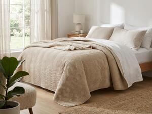 Cuvertura de pat bej din catifea ARROW VELVET Dimensiune: 200 x 220 cm