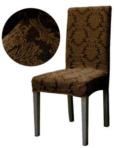 Set 6 huse elastice pentru scaune, model Jacquard, Maro