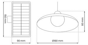 LED lampă solară suspendată dimabilă LED/6W/3,7V 800 mAh IP44 + DO