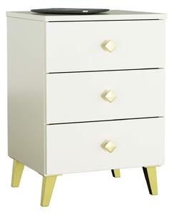 Comoda cu 3 sertare crem casmir 40x58x37