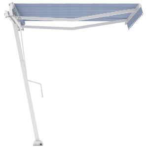 Copertină autonomă retractabilă automat albastru&alb 350x250 cm