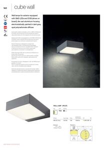 Redo 9560 CUBE - Aplica de perete LED pentru exterior, 7,5W, 230V, 3000K, IP54, antracit