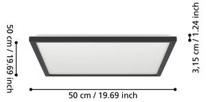 Plafonieră LED RGBW dimabilă de exterior Eglo 901468 ROVITO-Z 17W/230V 50x50 cm IP44 negru