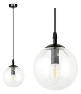 Lustră pe cablu COSMO 1xE14/10W/230V d. 14 cm negru/transparent