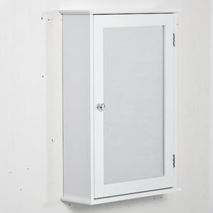 Kleankin Dulap de Baie cu Oglindă – Dulap cu Oglindă – Dulap pentru WC – 1 Ușă, 2 Rafturi – MDF Alb și Sticlă | Aosom Romania