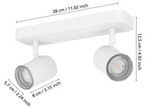 Eglo CONSUMA 300575 - Spot pentru baie 2x GU10, 5W, 230V, IP44, alb