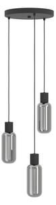 Eglo 901004 - Lustră suspendată pe cablu MAIONE 3xE27/4W/230V negru/fumuriu