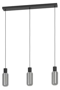Eglo 901005 - Pendul MAIONE cu cablu 3xE27/4W/230V negru/fumuriu