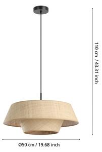 Eglo 44096 - Pendul pe cablu MARFORD 1xE27/60W/230V, rafie