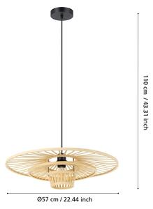 Eglo 44012 - Lustră suspendată LYDNEY, 1xE27/40W/230V, bambus