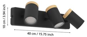 Eglo 300002 - Corp de iluminat spot pentru baie CONSUMA 3xGU10/3W/230V IP44 negru/bej