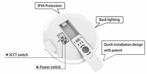 Plafonieră LED pentru baie SLIDE LED/6/12/18/24W/230V IP44 alb