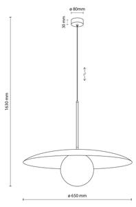 Lustră pe cablu SLATE 1xE27/15W/230V d. 65 cm bej