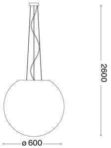 Lustră pe cablu Ideal Lux CARTA 1xE27/60W/230V d. 60 cm alb