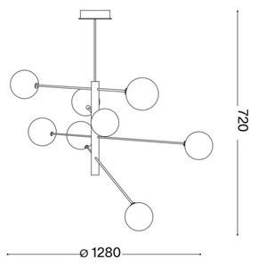 Lustră LED pe tijă Ideal Lux EQUINOXE 8xG4/2W/230V d. 128 cm alamă/transparent