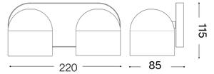 Spot LED de perete Ideal Lux DODO 2xGX53/9W/230V alamă