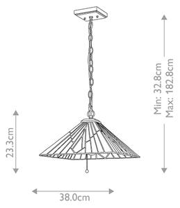 Elstead TF-ALDERLEY-P - Candelabru cu lanț Tiffany ALDERLEY 1xE27/60W/230V